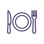 Monolinear Dark Purple Dining Icon